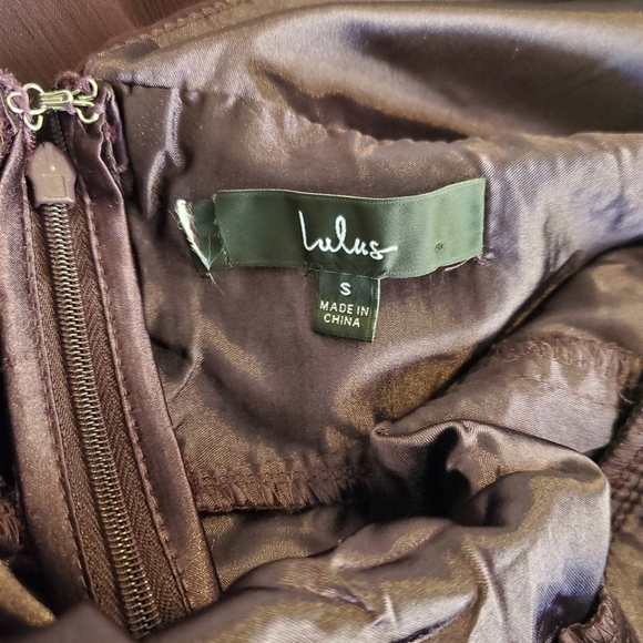 NWOT Lulus Enchant My Love Dark Purple V-Neck Long Sleeve Maxi Dress Sz S - Picture 4 of 13